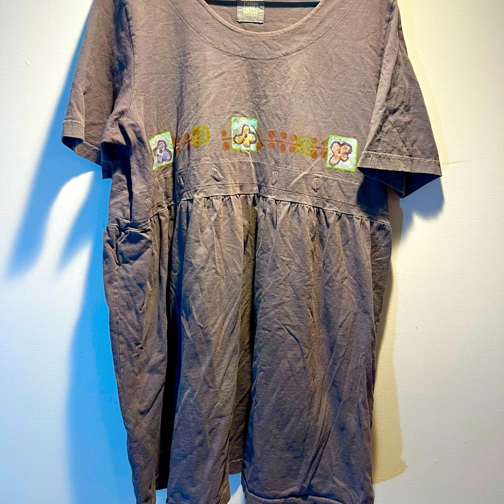 RARE Vintage BLUE FISH Tunic/Dress - size L/XL